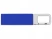 Флеш-карта USB 2.0 16 Gb с карабином Hook, синий/серебристый