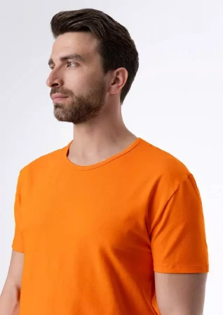 Футболка мужская STAN хлопок/эластан 180, 37, Оранжевый,  (28/1)  (52/XL)