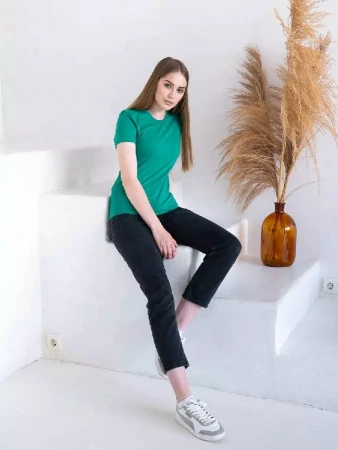 Футболка женская STAN хлопок 150, 02W, Зелёный,  (30/1)  (52/XXL)