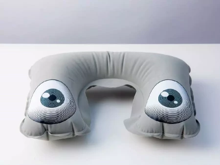 Надувная подушка под шею в чехле Sleep, темно-серая