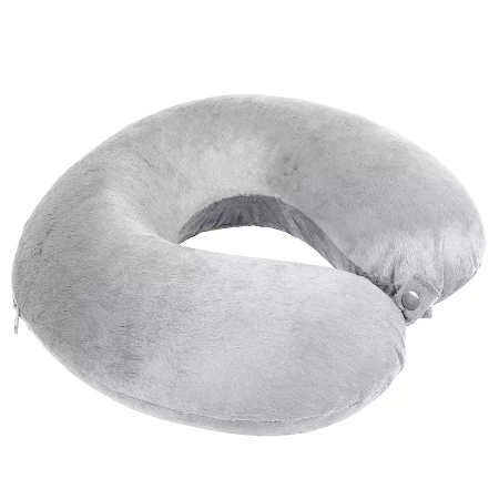 Подушка дорожная  "SOFT"; memory foam, микрофибра,серый