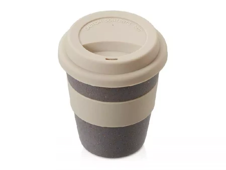 Стакан с силиконовой крышкой Cafe, beige