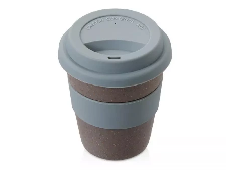 Стакан с силиконовой крышкой Cafe, серый
