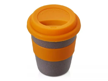 Стакан с силиконовой крышкой Cafe, оранжевый