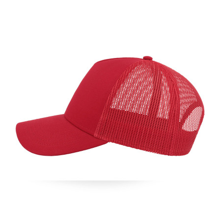Бейсболка "RAPPER COTTON", 5 клиньев, пласт. застежка, красный, 100 х/б%, 100% полиэстер, 180 гр/м2