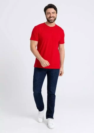 Футболка мужская STAN хлопок 180, 08, Красный,  (14)  (48/M)