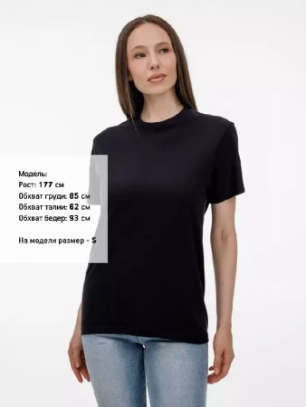 Футболка унисекс T-Bolka 180, черная, размер S