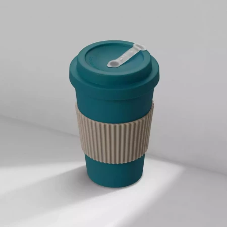 Термокружка Muffin из натуральных волокон, бензиновый синий