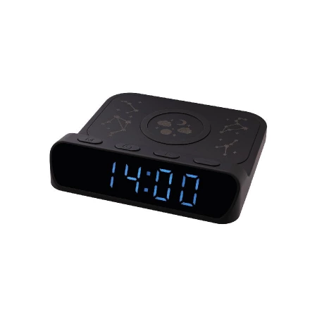 Зарядная станция с часами 15W Ригель (Rigel), черная