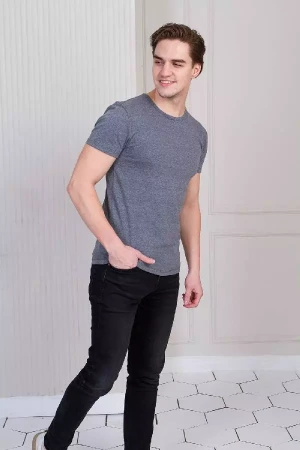 Футболка мужская STAN хлопок/эластан 180, 37, Серый меланж,  (50/60)  (54/XXL)