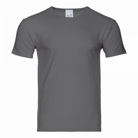Футболка мужская STAN хлопок/эластан 180, 37, Тёмно-серый,  (100/1)  (52/XL)