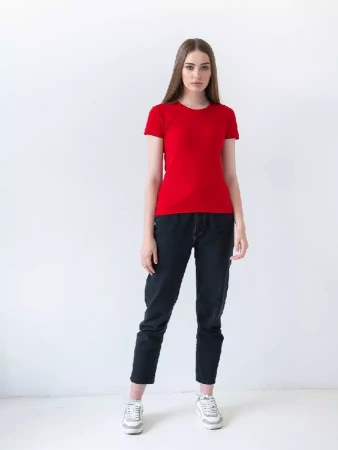Футболка женская STAN хлопок/эластан 180, 37W, Красный,  (14)  (42/XS)