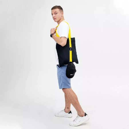 Шоппер Superbag black (чёрный с жёлтым)