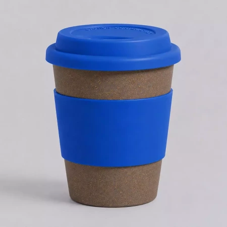 Стакан с силиконовой крышкой Cafe, синий