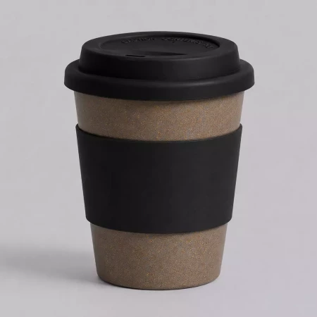 Стакан с силиконовой крышкой Cafe, черный