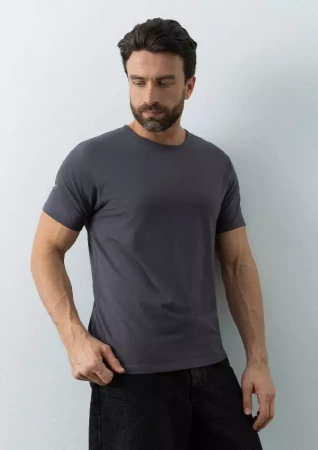 Футболка мужская STAN хлопок/эластан 180, 37, Тёмно-серый,  (100/1)  (54/XXL)