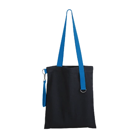Шоппер Superbag black (чёрный с голубым)