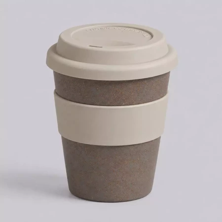 Стакан с силиконовой крышкой Cafe, beige