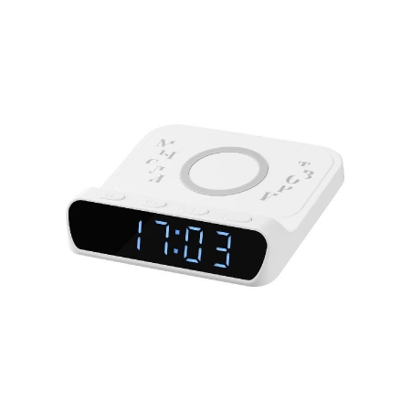 Зарядная станция с часами 15W Ригель (Rigel), белая