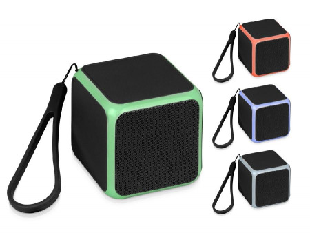 Портативная колонка Cube с подсветкой, черный