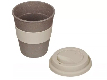 Стакан с силиконовой крышкой Cafe, beige